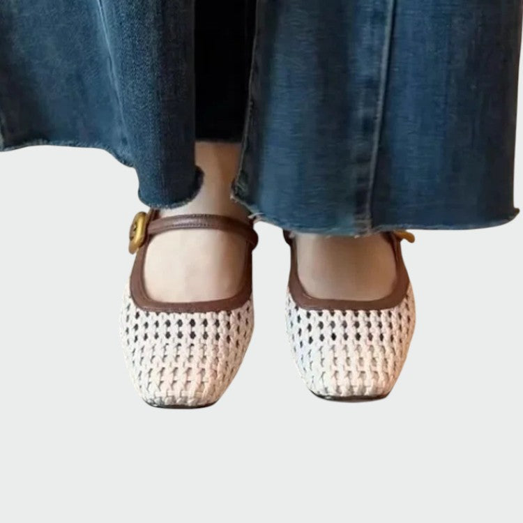 Olivia - Woven Buckle Mary Jane Shoes