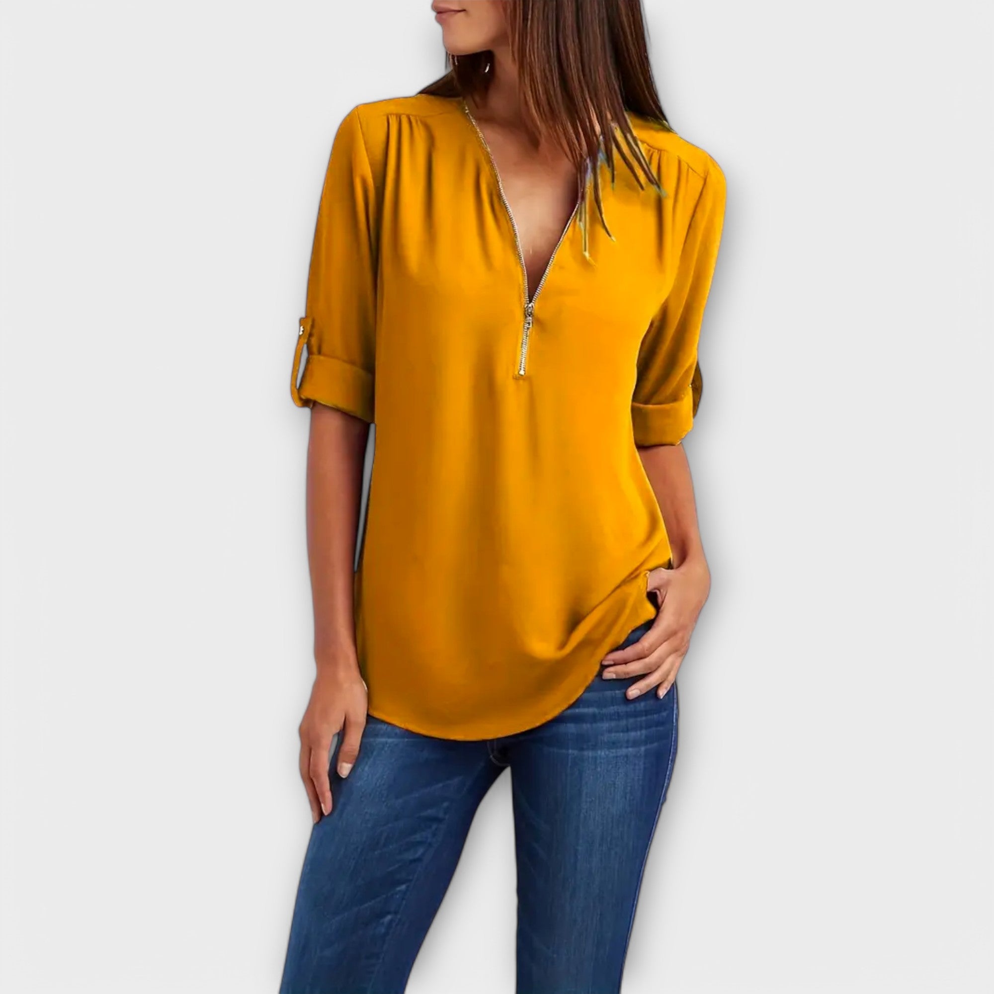 Olivia - Casual blouse with V-neck
