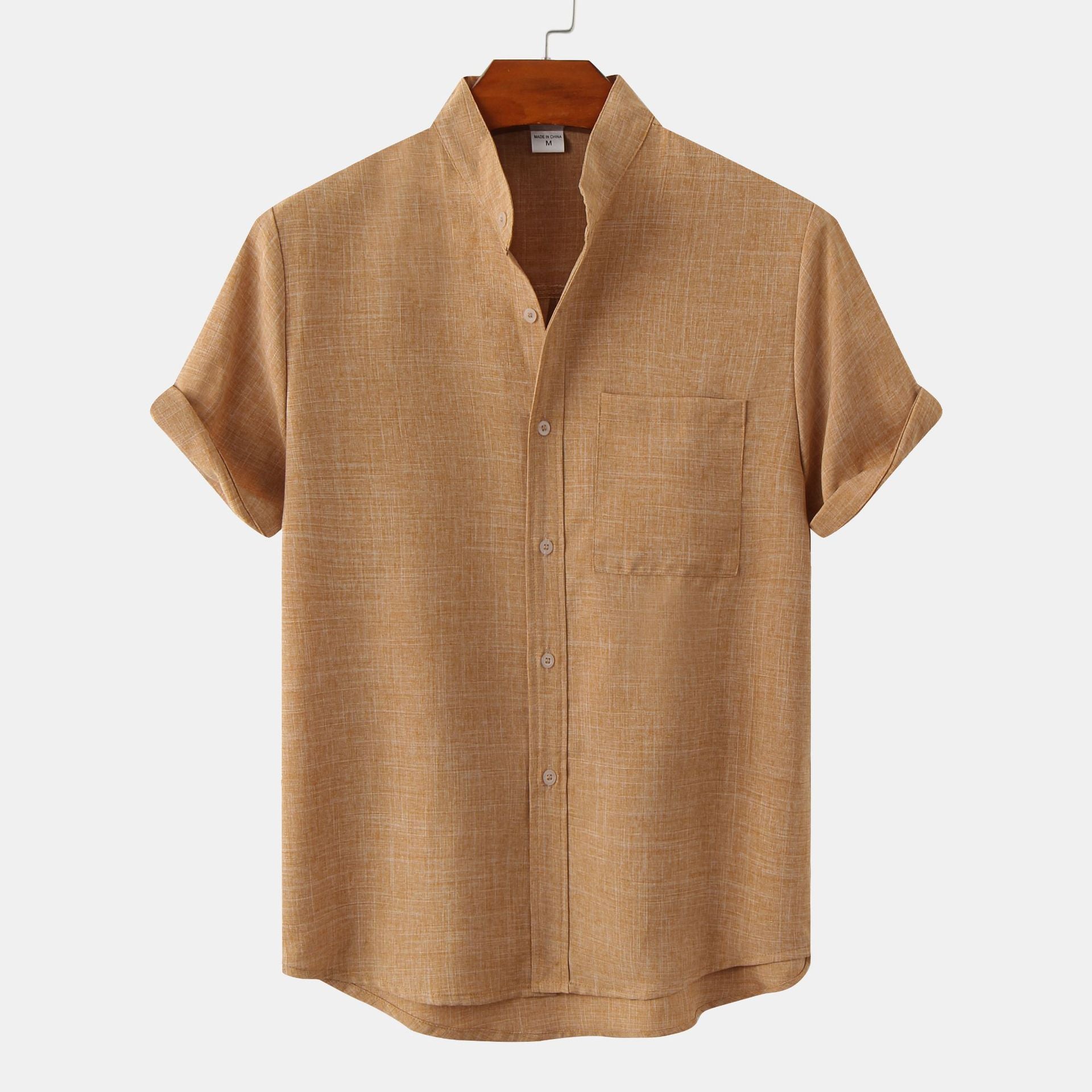 Smooth cotton shirt with buttons