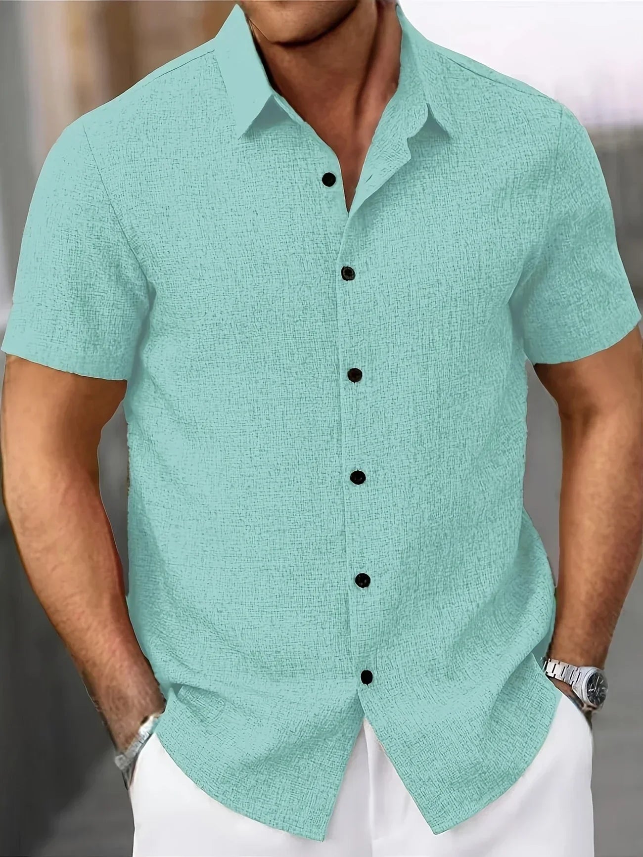 Lenoir™ | Lightweight short-sleeve shirt in a linen blend