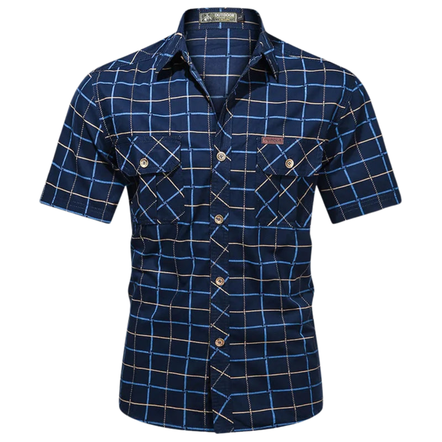 Lenoir™ | Elegant Short-Sleeve Checkered Shirt