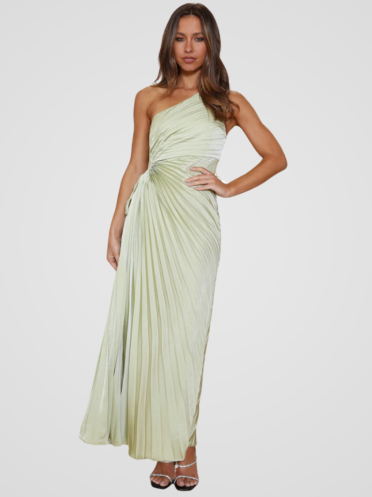ONE-SHOULDER PLEATED DRESS AURORA