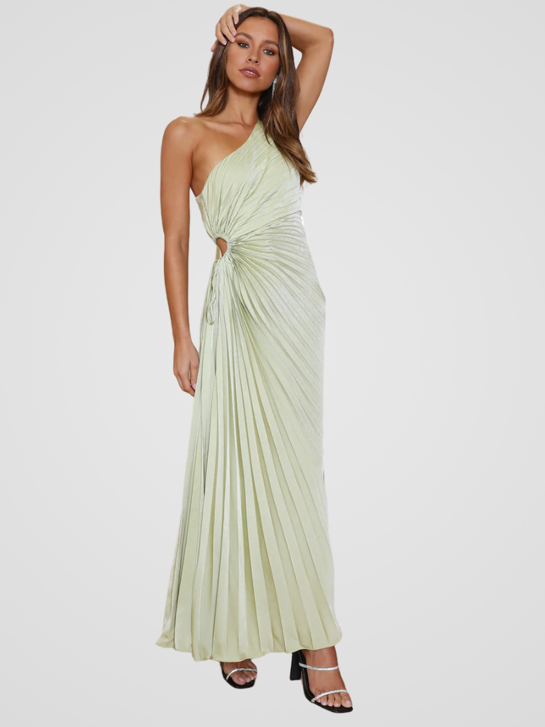 ONE-SHOULDER PLEATED DRESS AURORA