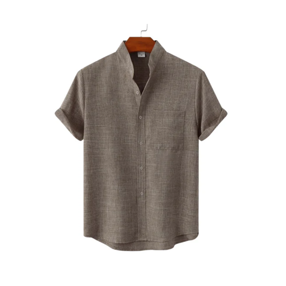 Smooth cotton shirt with buttons