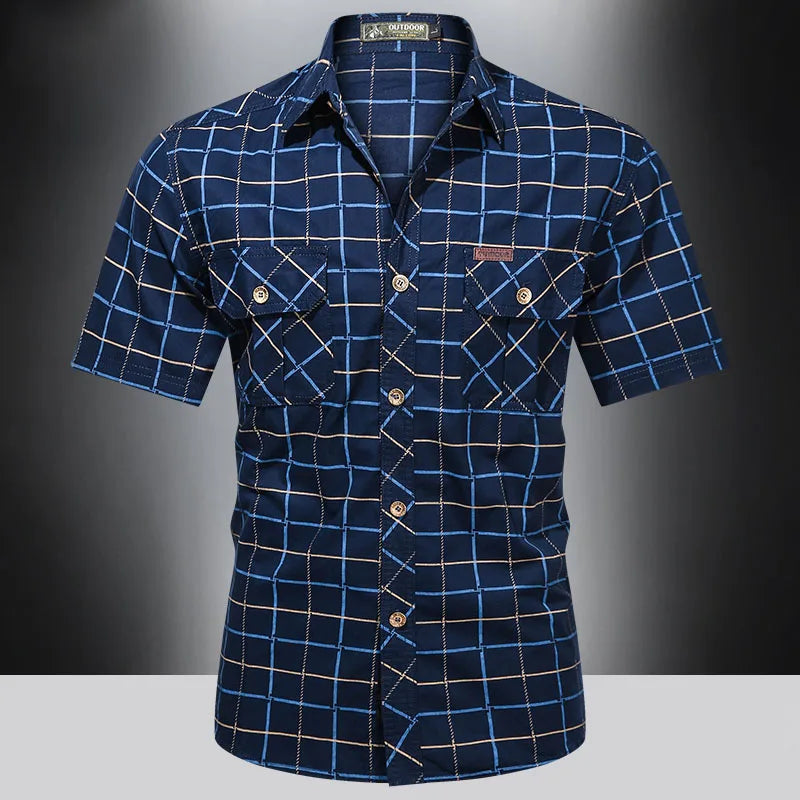 Lenoir™ | Elegant Short-Sleeve Checkered Shirt