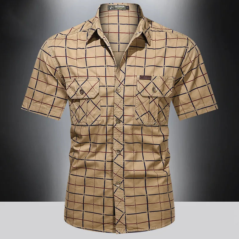 Lenoir™ | Elegant Short-Sleeve Checkered Shirt
