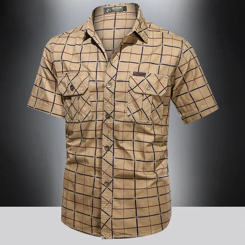 Lenoir™ | Elegant Short-Sleeve Checkered Shirt