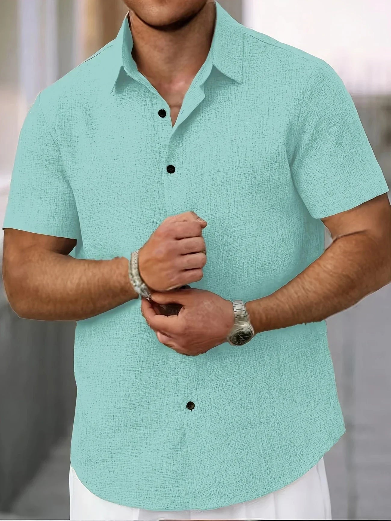 Lenoir™ | Lightweight short-sleeve shirt in a linen blend