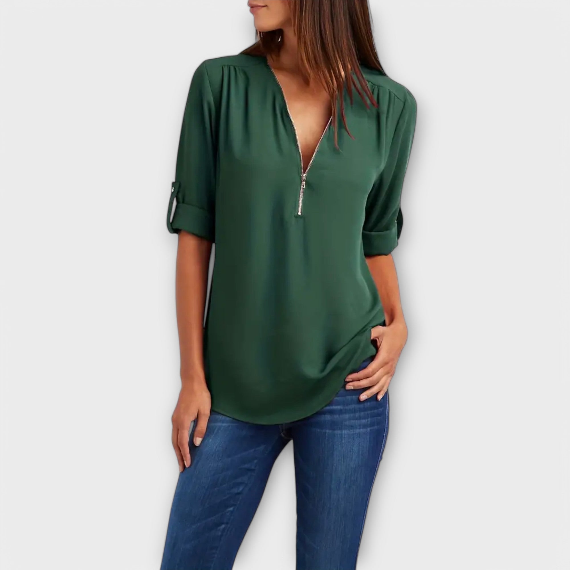 Olivia - Casual blouse with V-neck