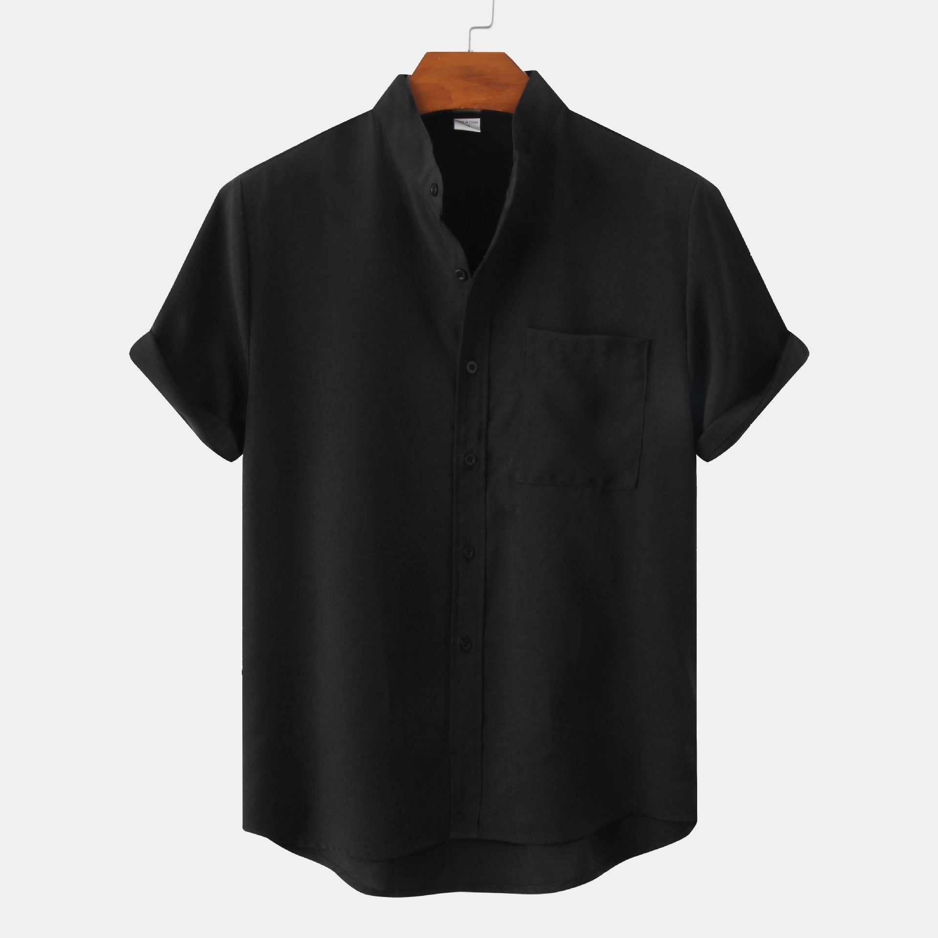 Smooth cotton shirt with buttons