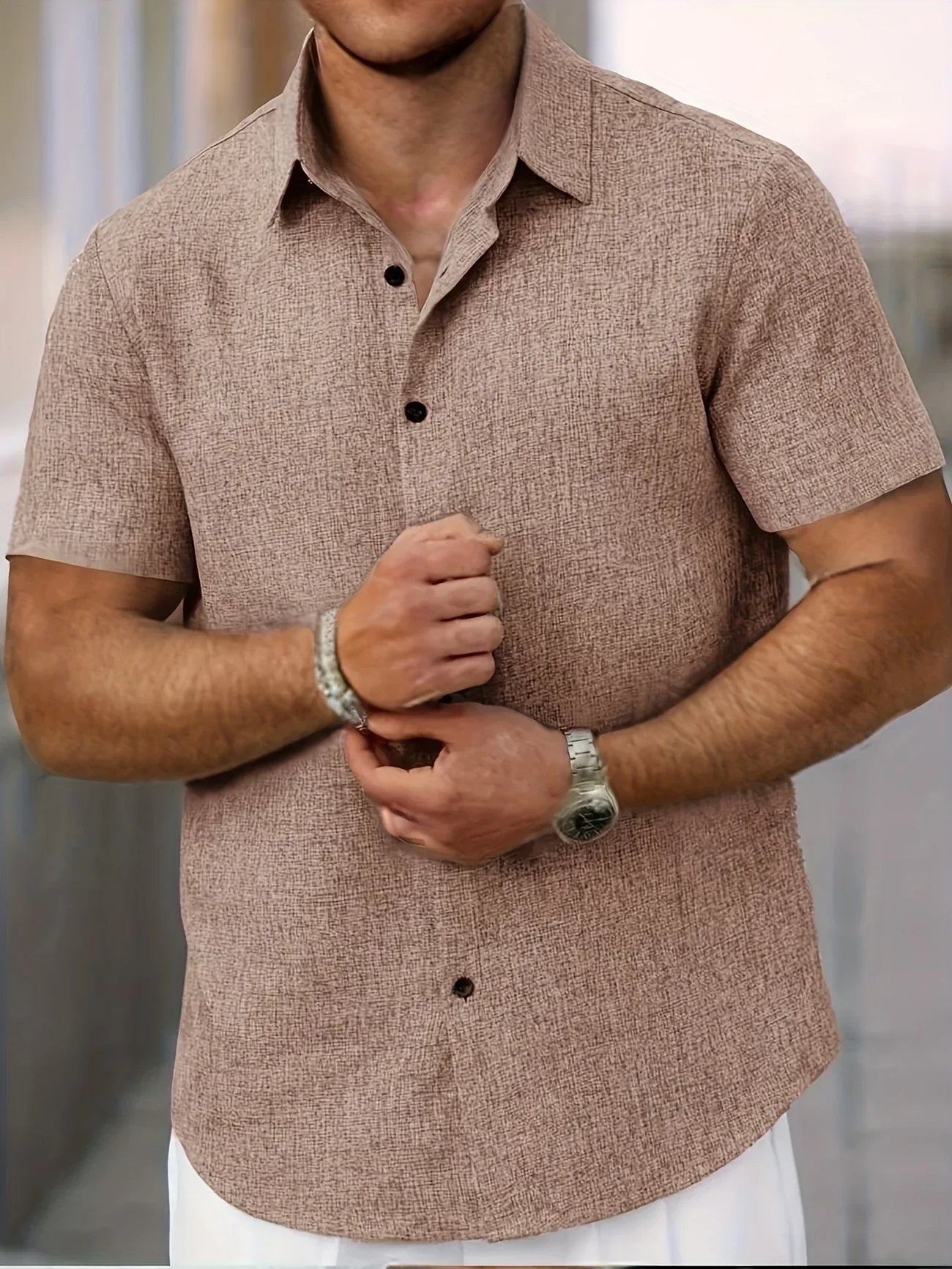 Lenoir™ | Lightweight short-sleeve shirt in a linen blend