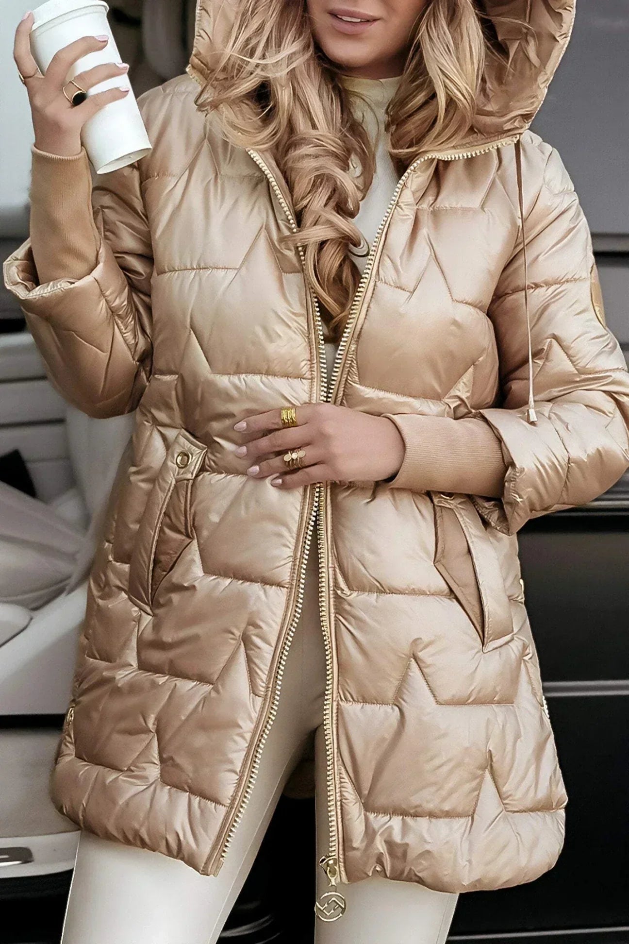 Zavelli™ | Long quilted jacket