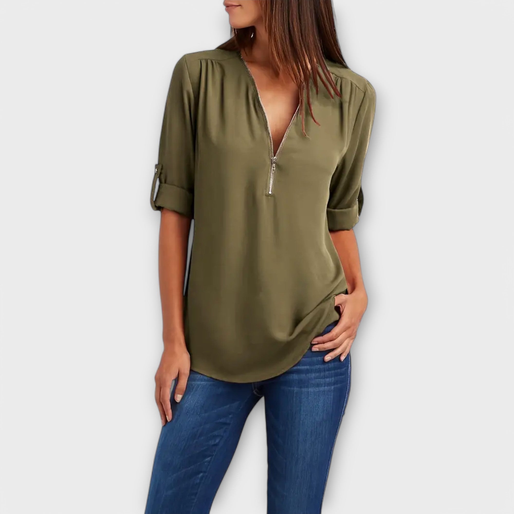 Olivia - Casual blouse with V-neck
