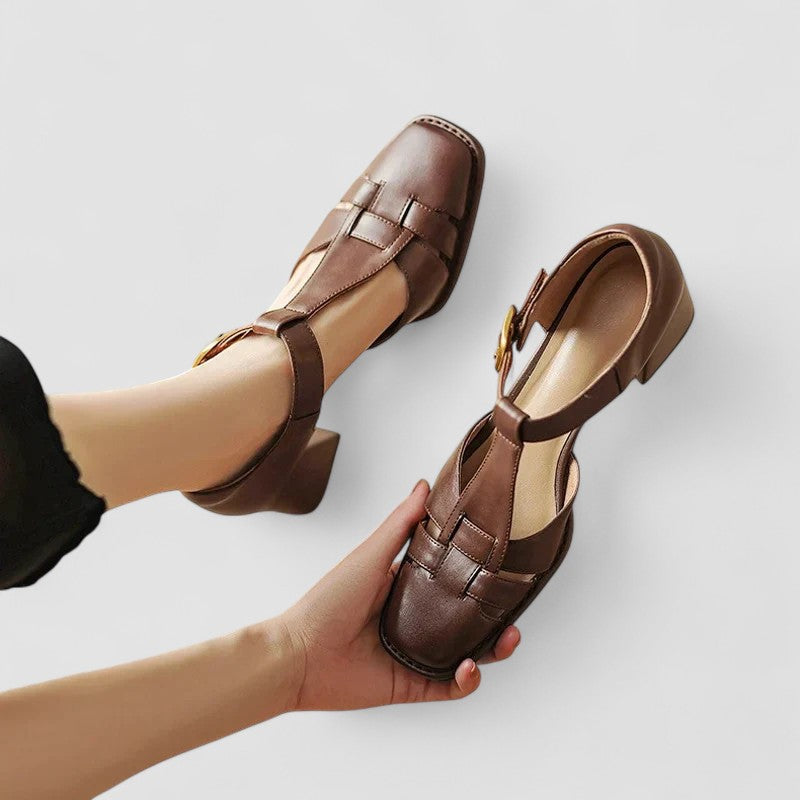 Scarlett – Orthopaedic T-Strap Block Heels