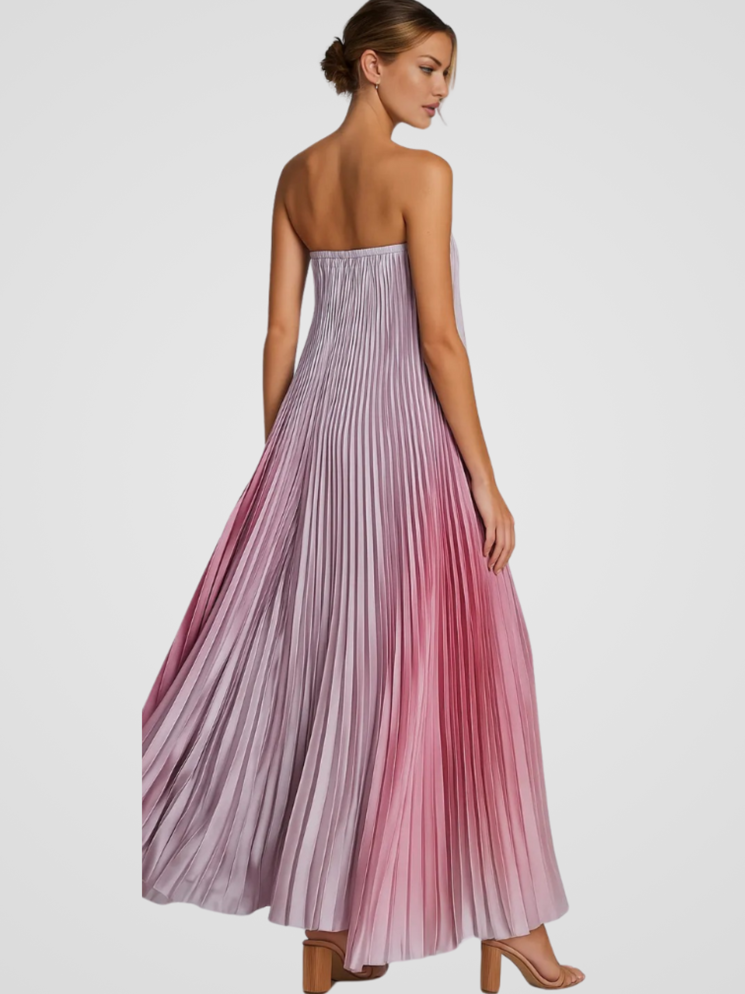 ECLAT ROSE - MAXI PLEATED DRESS