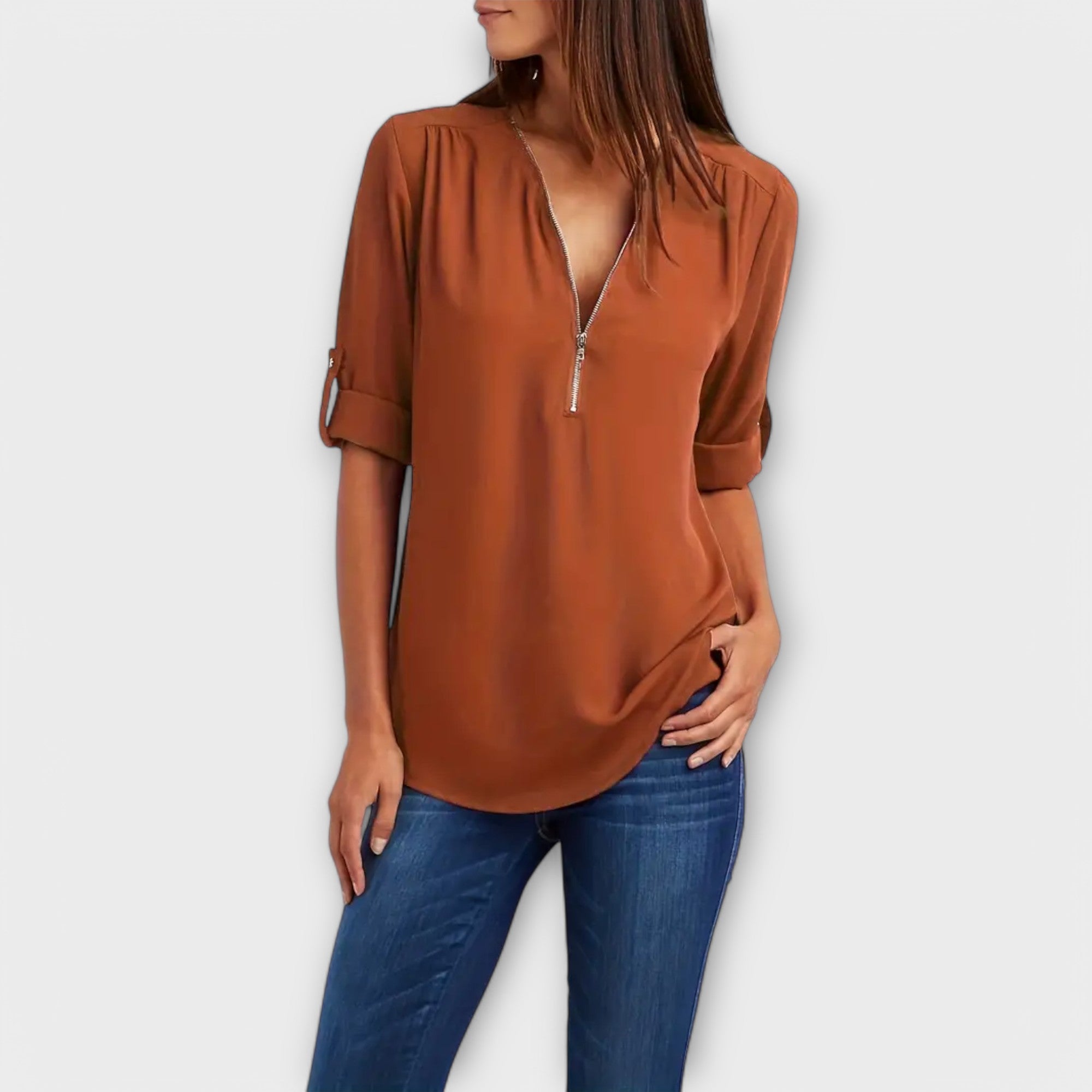 Olivia - Casual blouse with V-neck