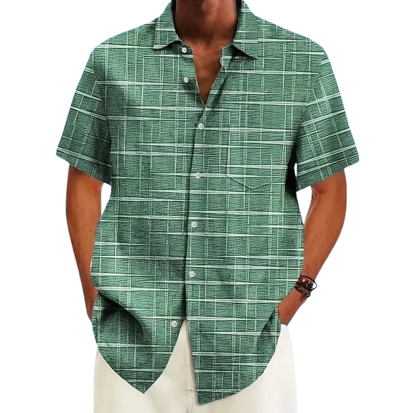 Lenoir™ | Elegant shirt with striped and checked pattern