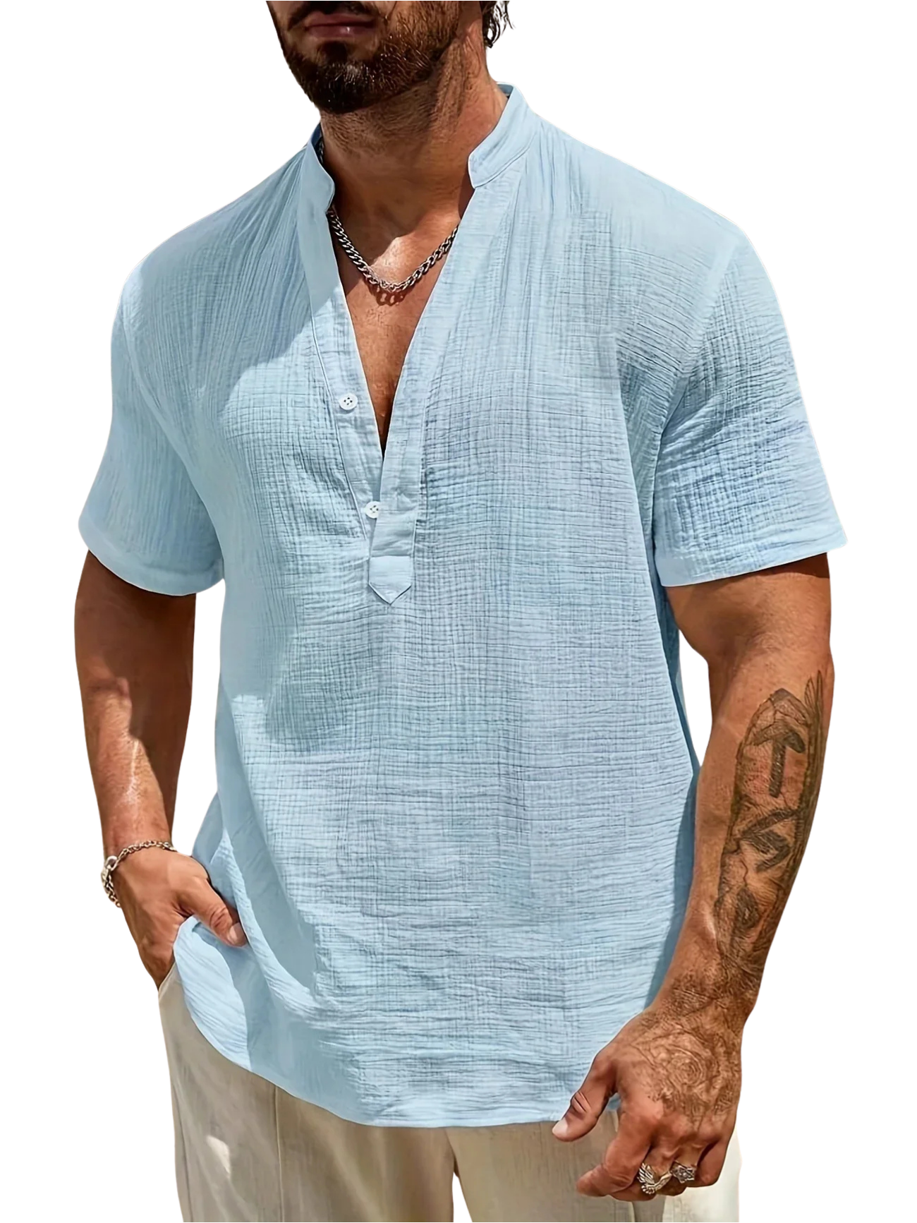 Lenoir™ | Elegant Summer Shirt with High Collar