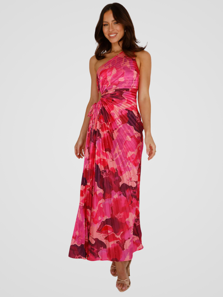 ONE-SHOULDER PLEATED DRESS AURORA
