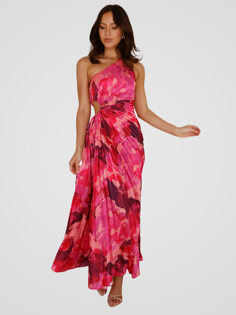 ONE-SHOULDER PLEATED DRESS AURORA