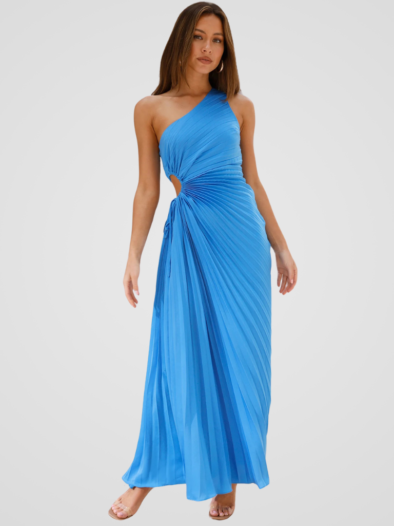 ONE-SHOULDER PLEATED DRESS AURORA