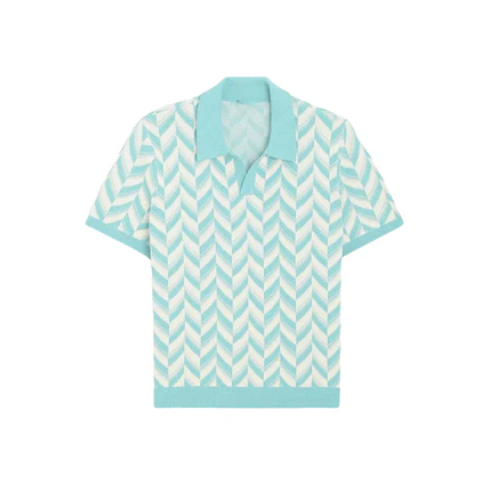 V-neck polo shirt