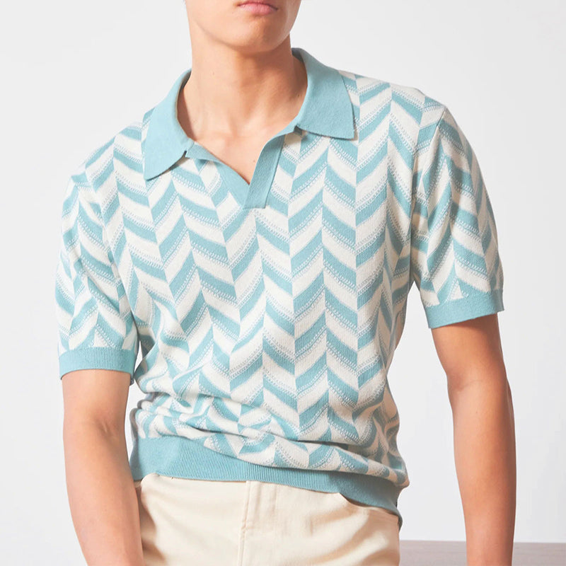 V-neck polo shirt