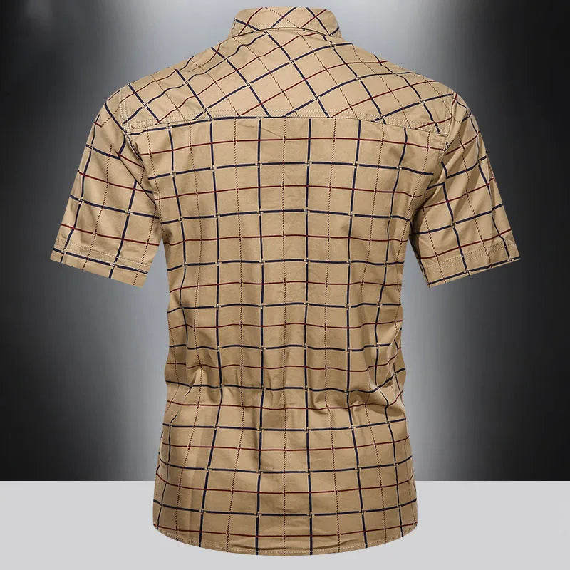 Lenoir™ | Elegant Short-Sleeve Checkered Shirt