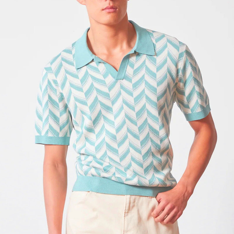 V-neck polo shirt