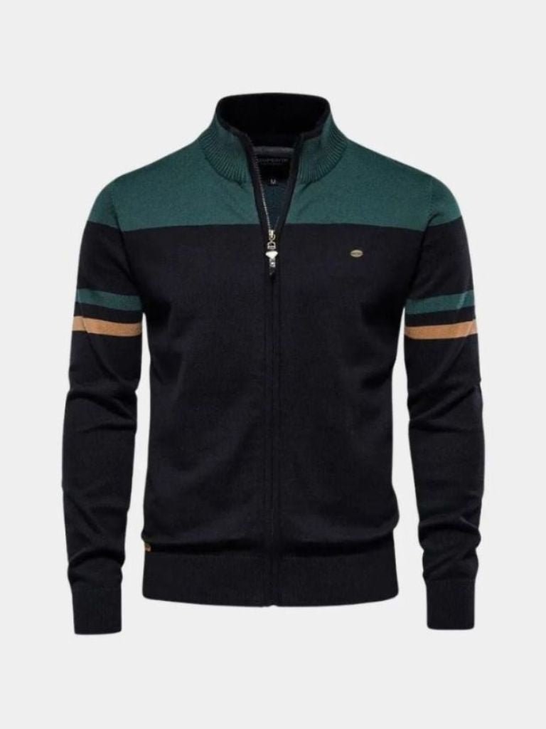 Cardigan Sweater Zipper Standing Collar Knitwear - Alder & Voss