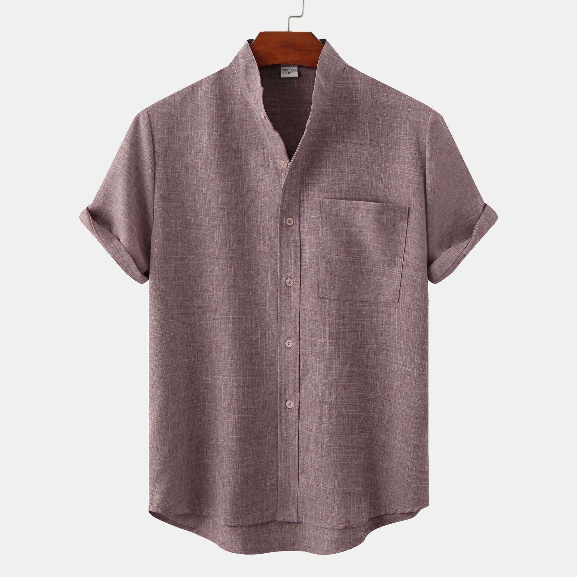 Smooth cotton shirt with buttons