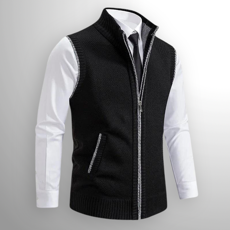 The Levan Knit Vest | Full-Zip Knit Vest