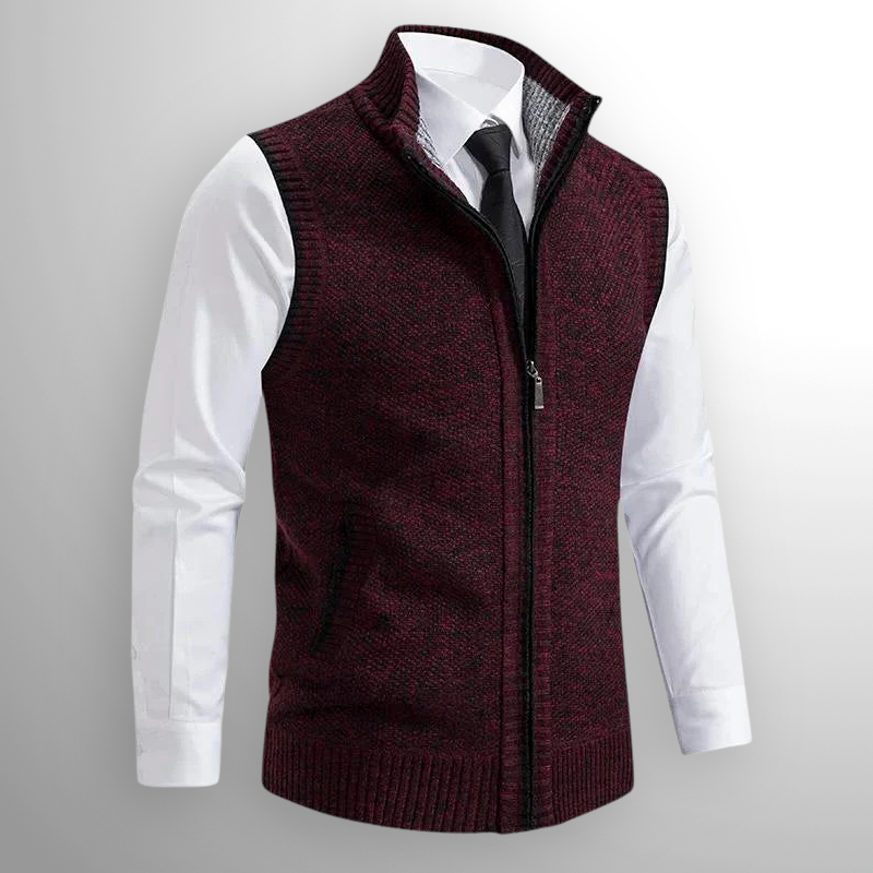 The Levan Knit Vest | Full-Zip Knit Vest